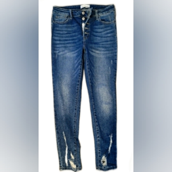 VERVET BY FLYING MONKEY Denim - Vervet boutique women's Blue Distressed jeans Pants Size 30